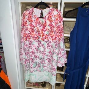 Max Studio Pink and Orange Floral Dress